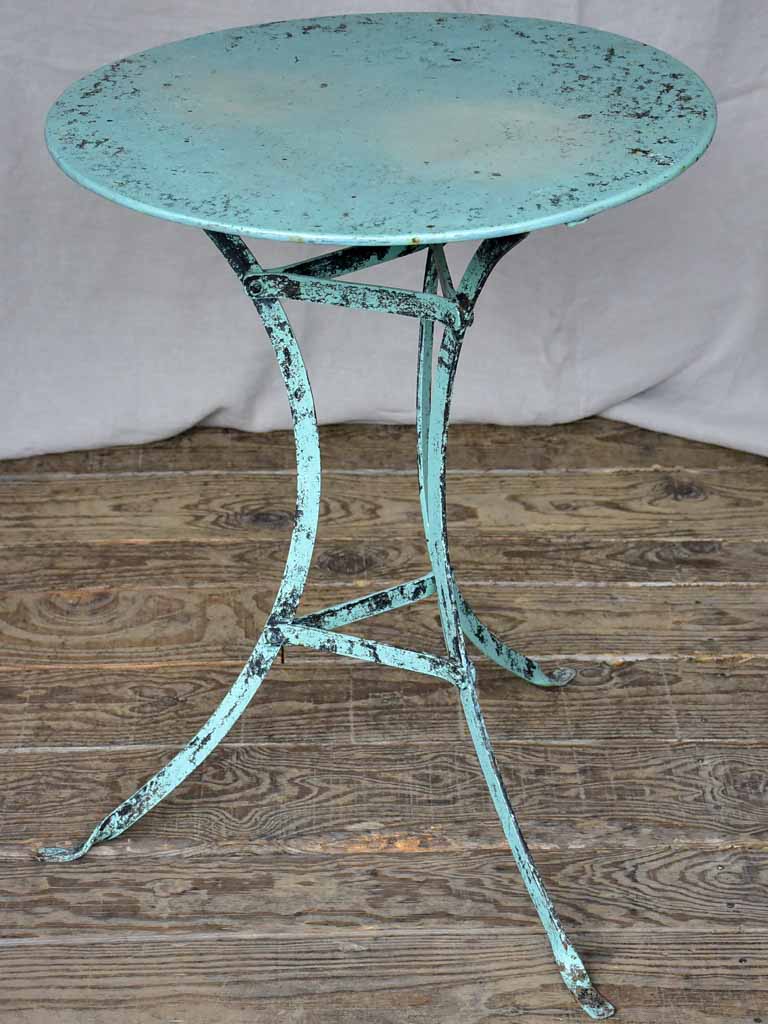 Early 20th Century French garden table with aqua blue patina