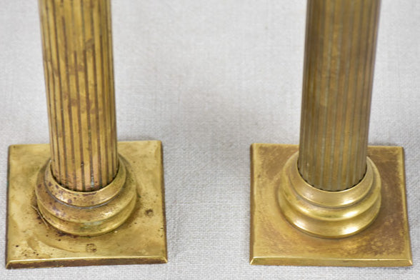 Brass Square topped boutique pedestals