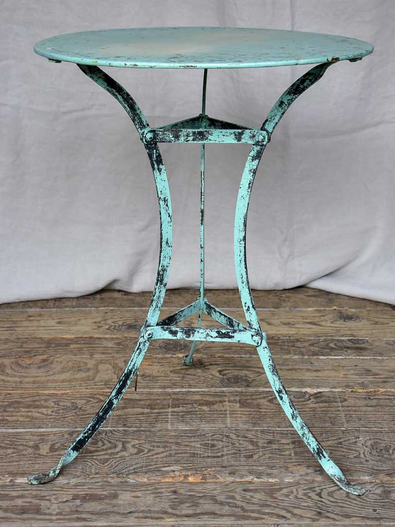 Early 20th Century French garden table with aqua blue patina