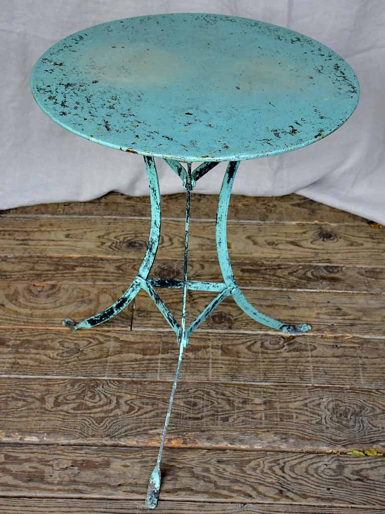 Early 20th Century French garden table with aqua blue patina