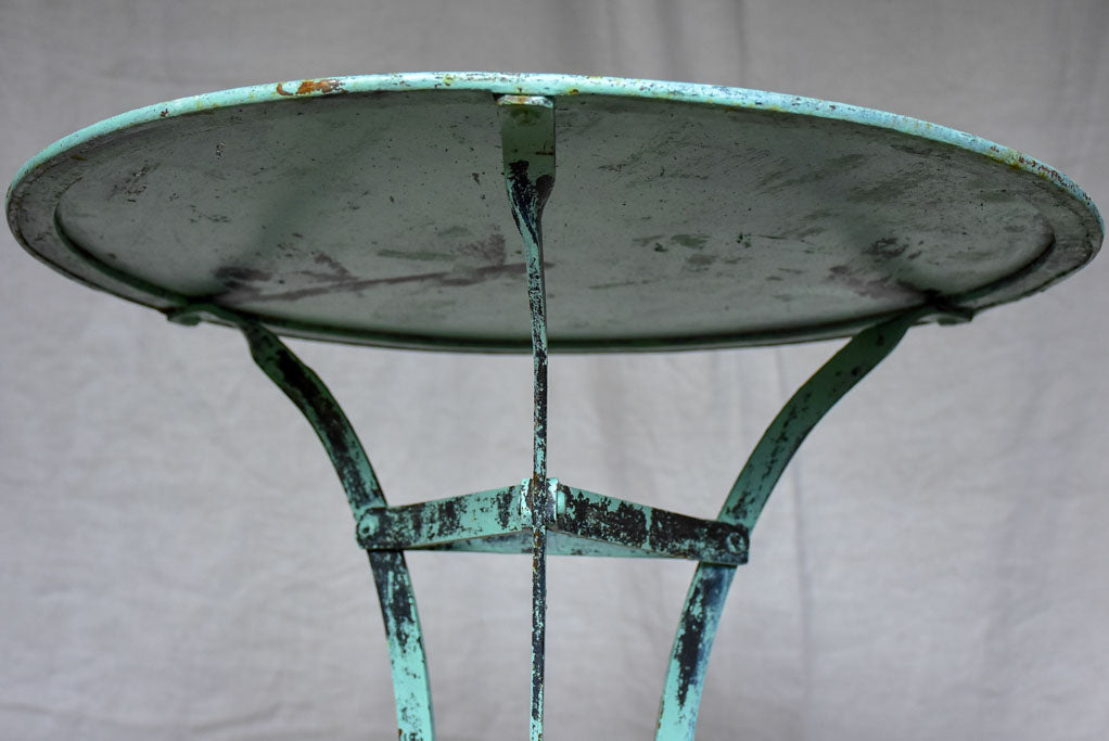 Early 20th Century French garden table with aqua blue patina