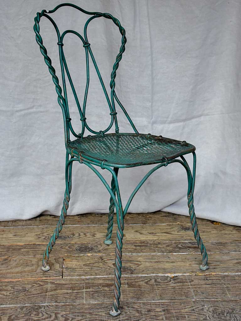 Pair of 19th Century French garden chairs - twisted wrought iron