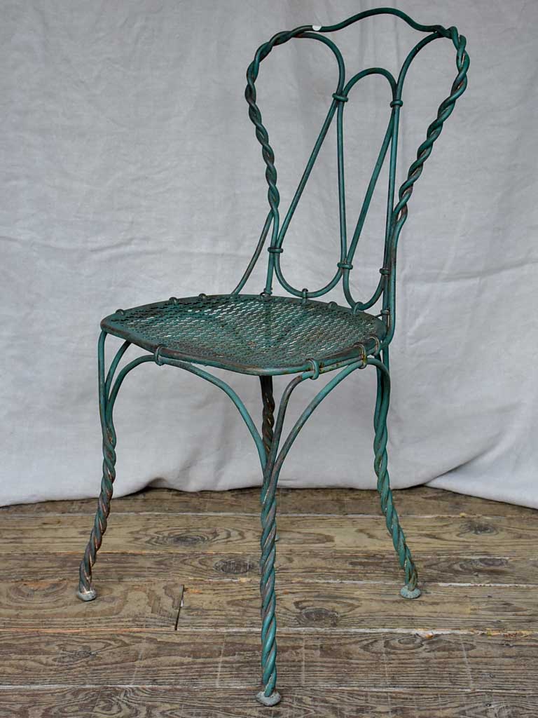 Pair of 19th Century French garden chairs - twisted wrought iron