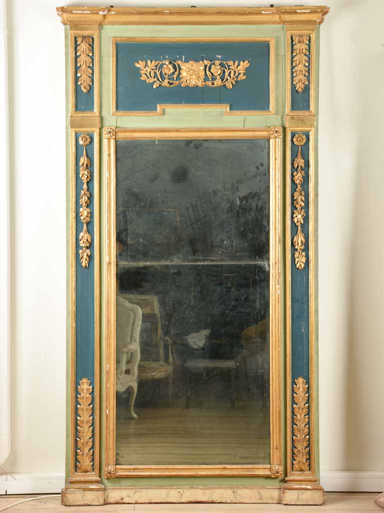 Rare trumeau mirror with original patina