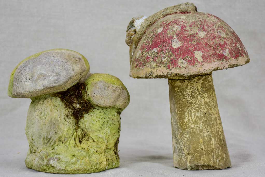 Early 20th Century cement mushrooms