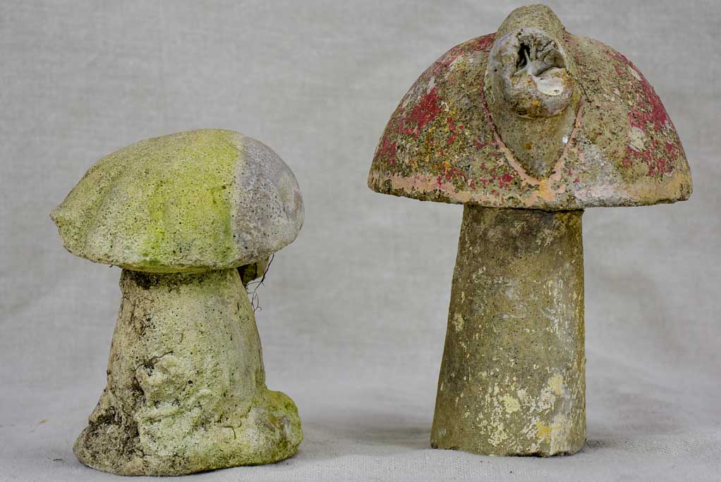 Early 20th Century cement mushrooms