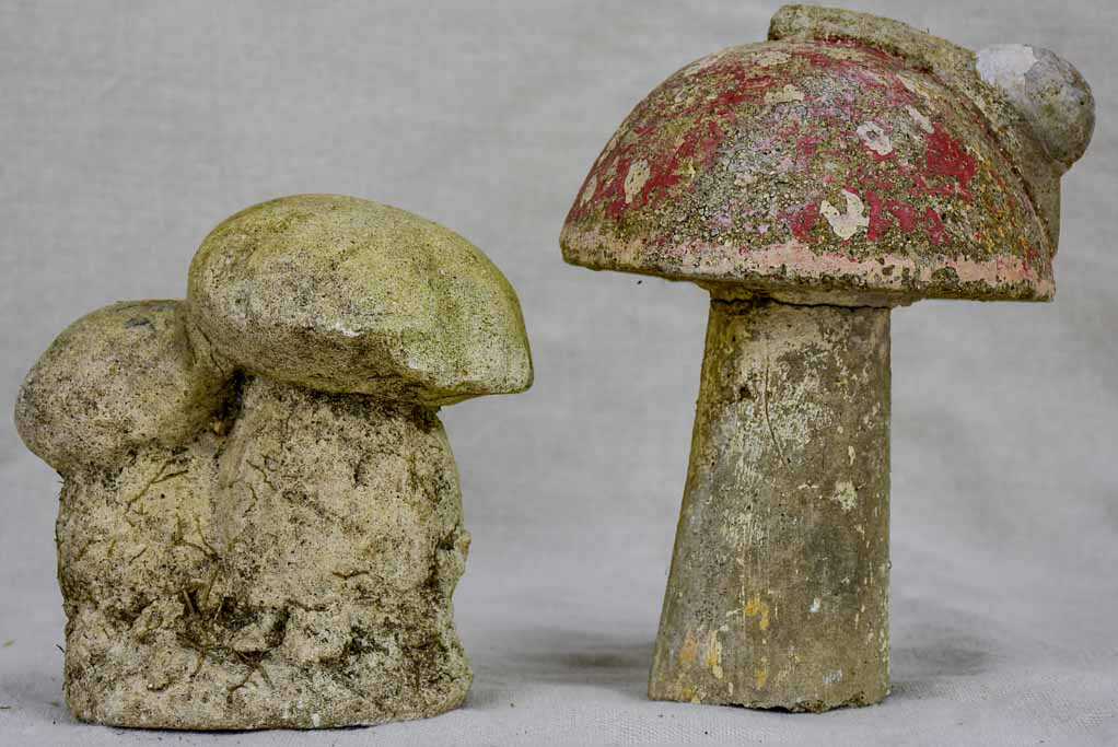 Early 20th Century cement mushrooms