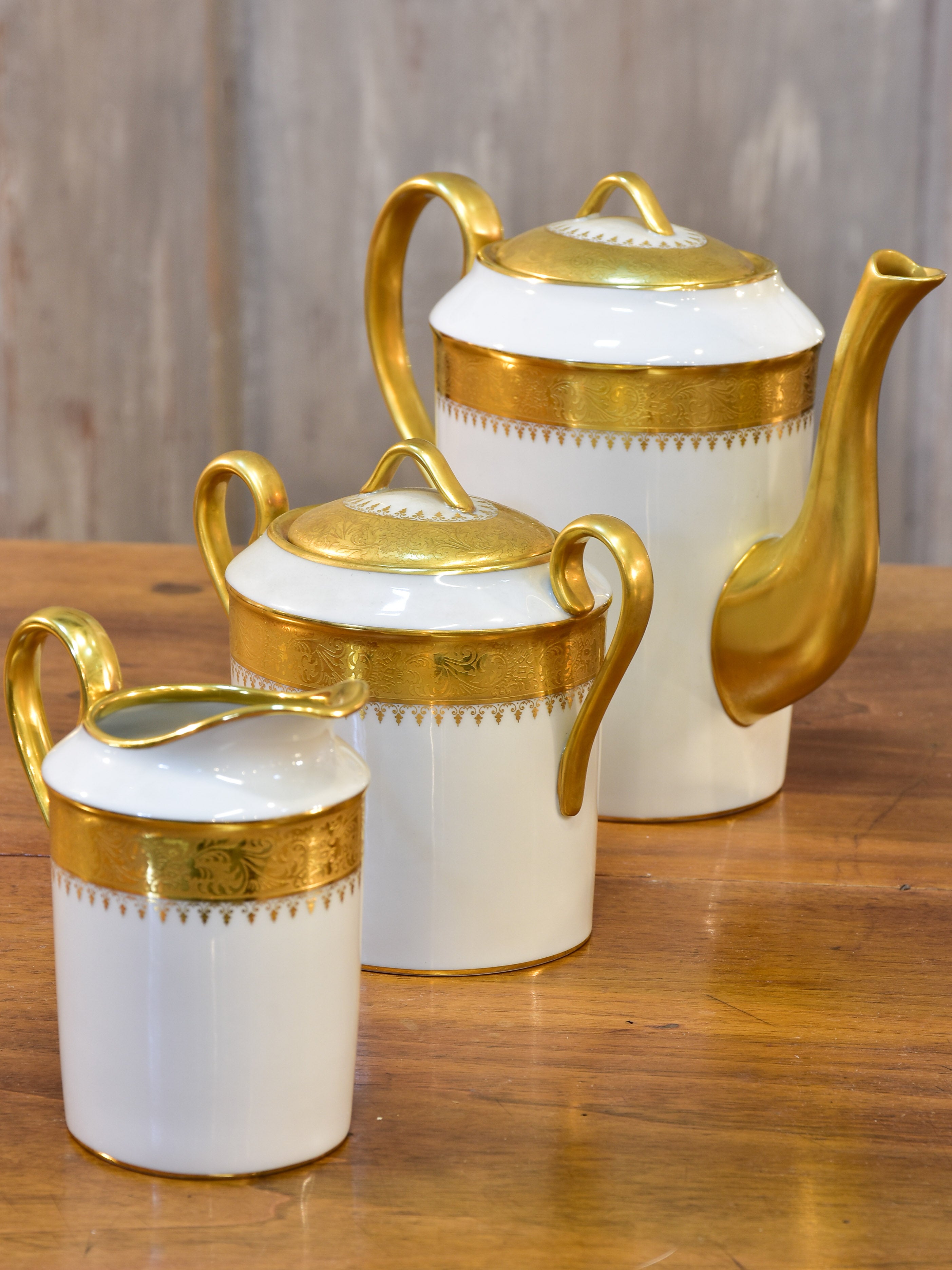 Vintage Limoges tea set - white and gold