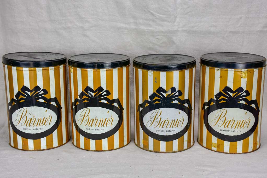 Set of four mid-century Barnier lolly tins 11"