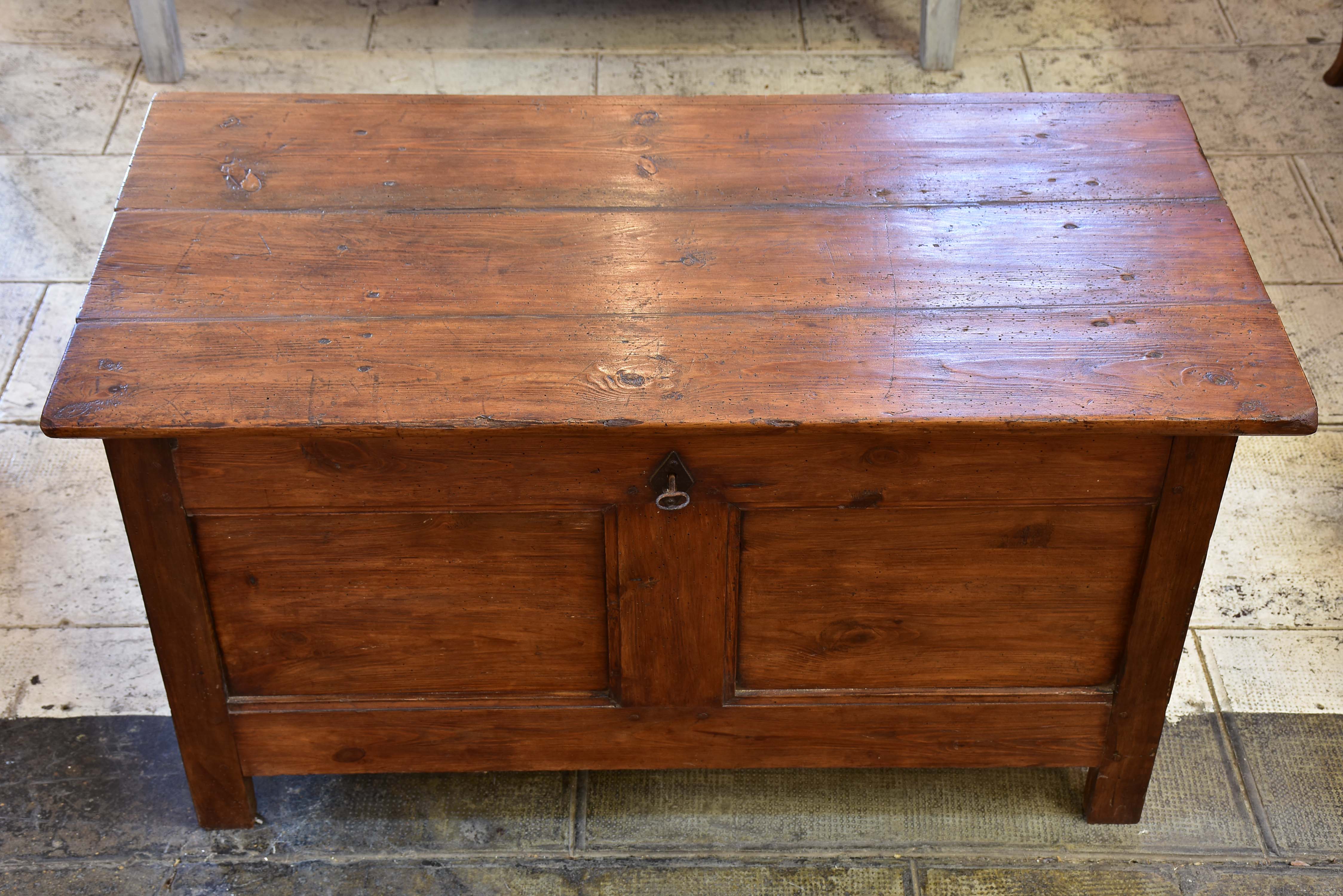 Antique French linen trunk