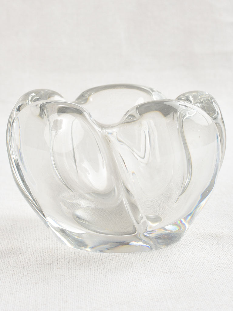 Vintage crystal elegant flower-shaped ashtray