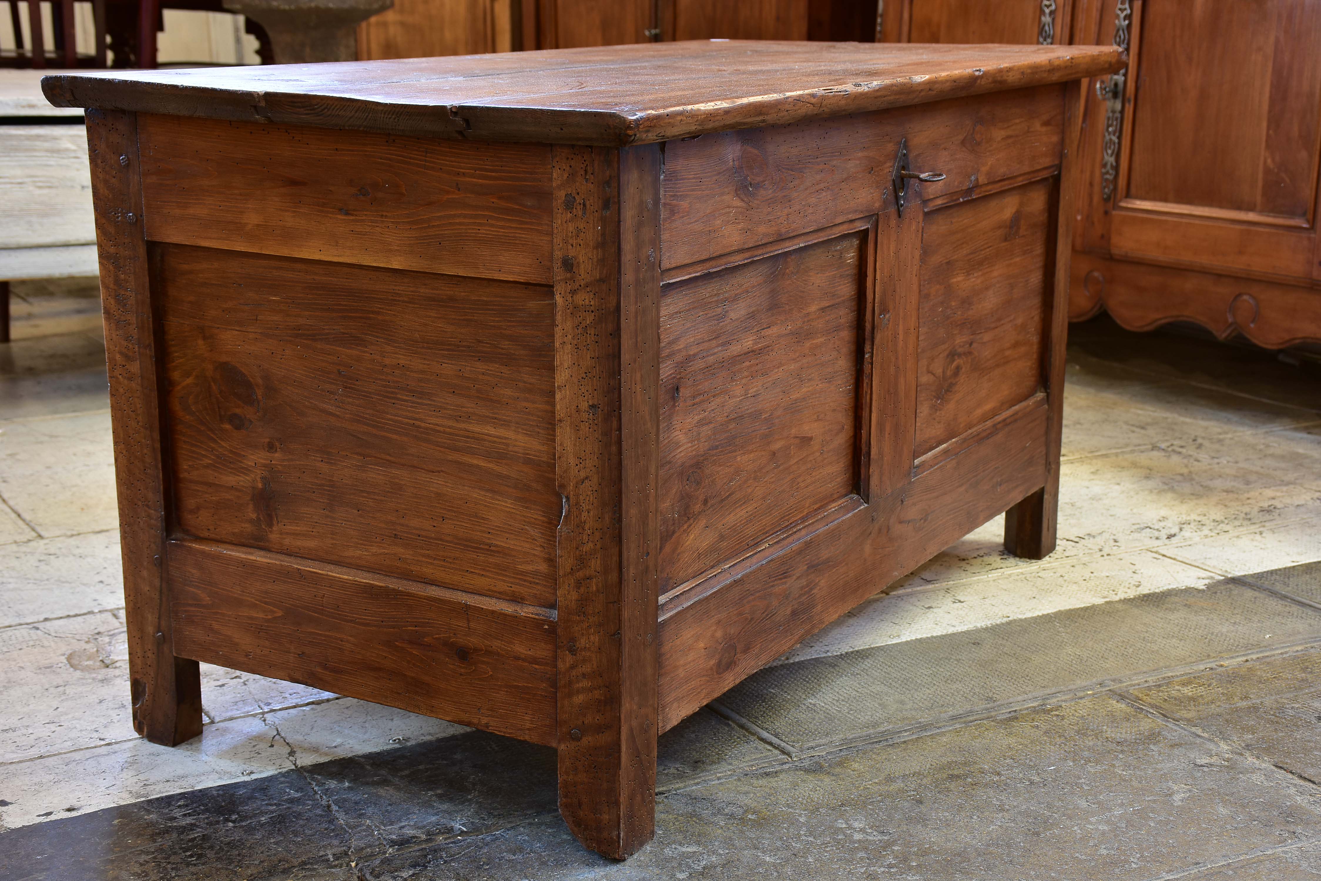 Antique French linen trunk