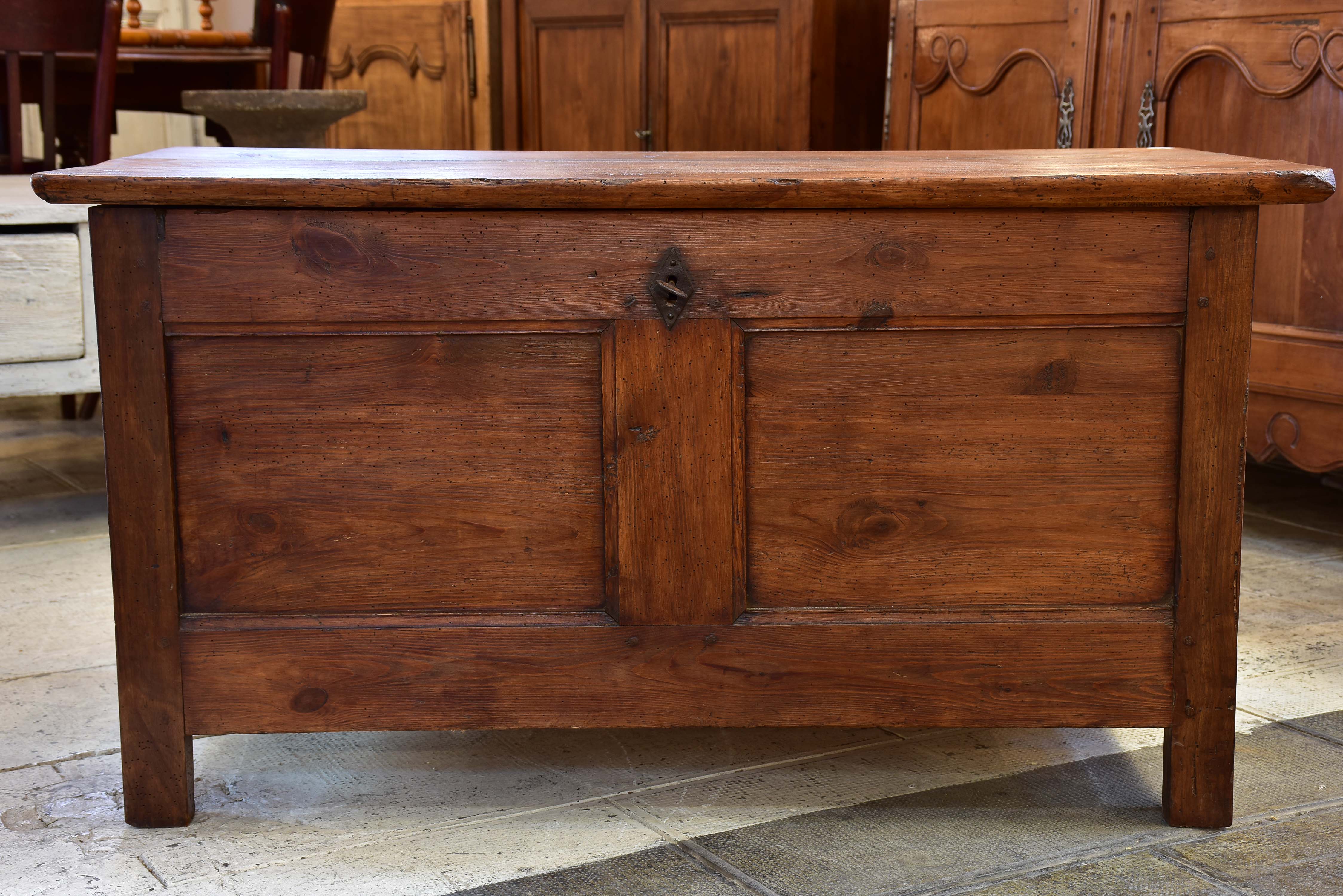 Antique French linen trunk