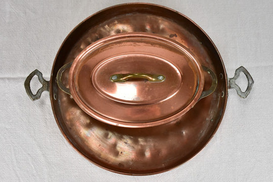 Two late nineteenth-century French copper cooking pots