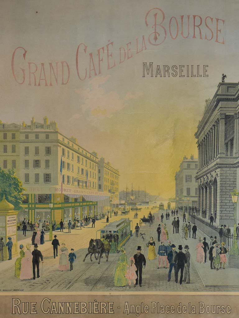 Early twentieth-century French poster - La Canebière Marseille 24" x 30"