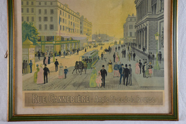 Early twentieth-century French poster - La Canebière Marseille 24" x 30"