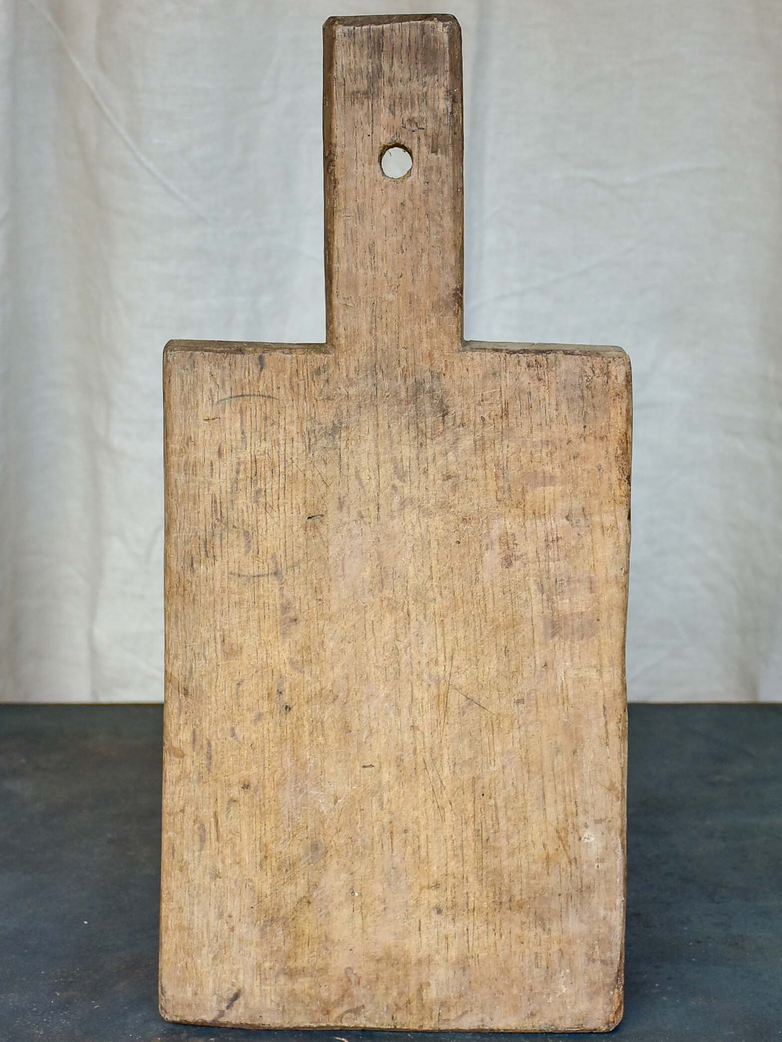 Large antique French cutting board with long handle 21 ¼''