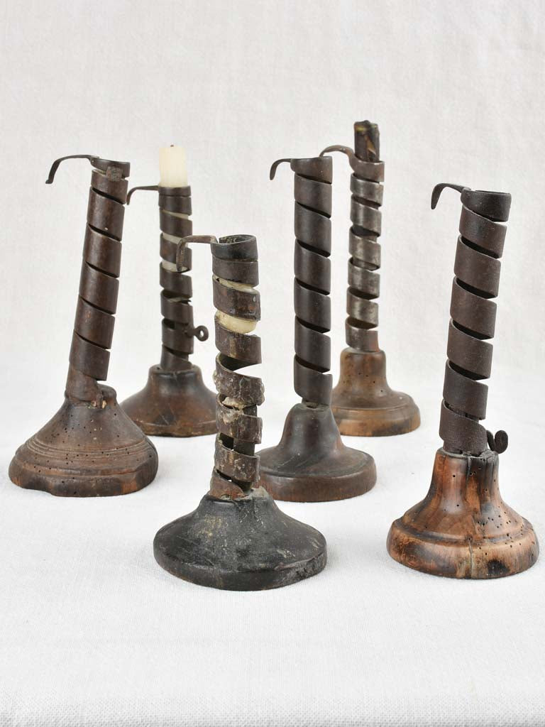 Rare eighteenth-century 'rat de cave' candlesticks