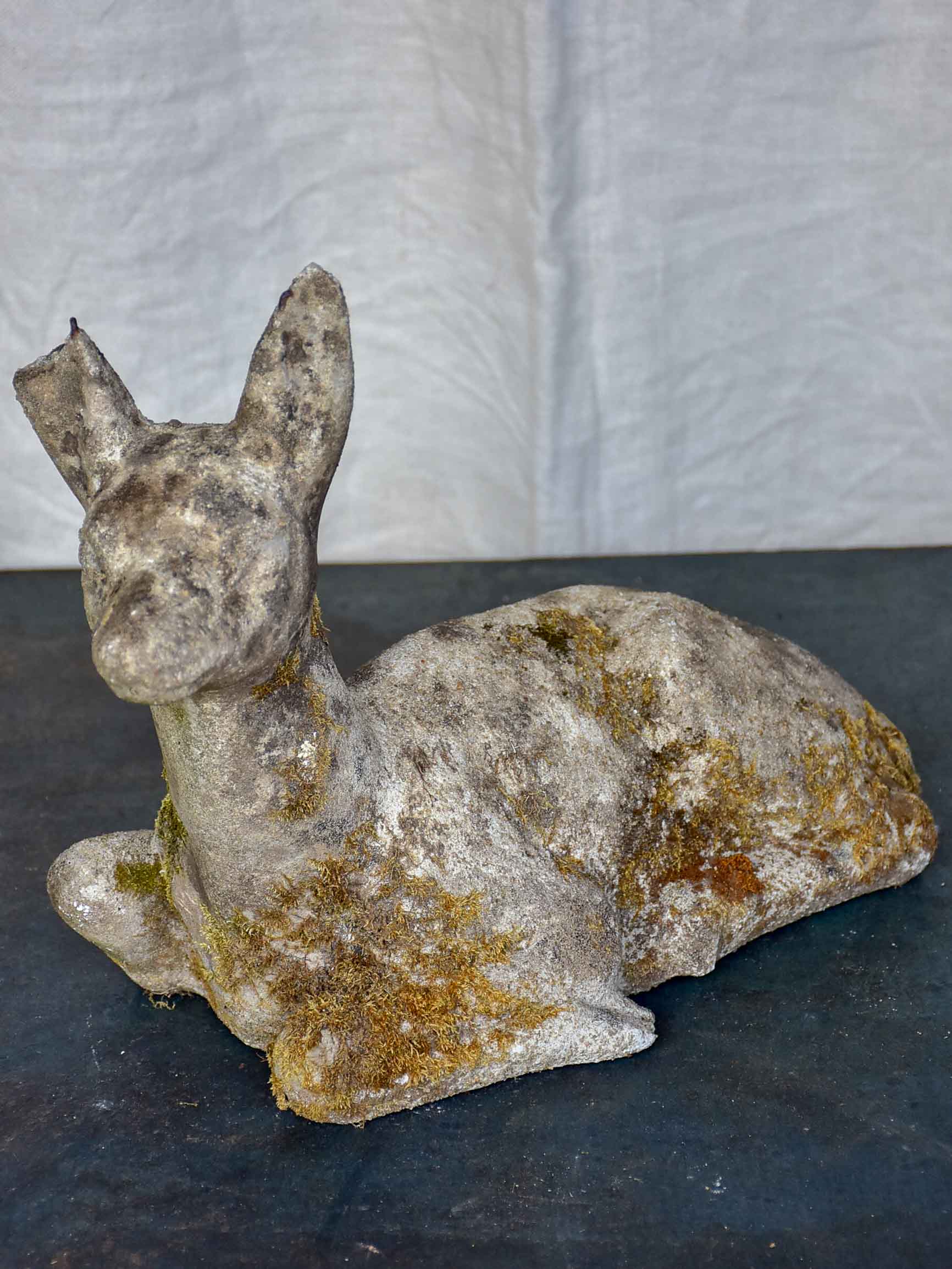 Mid-century garden sculpture of a baby deer