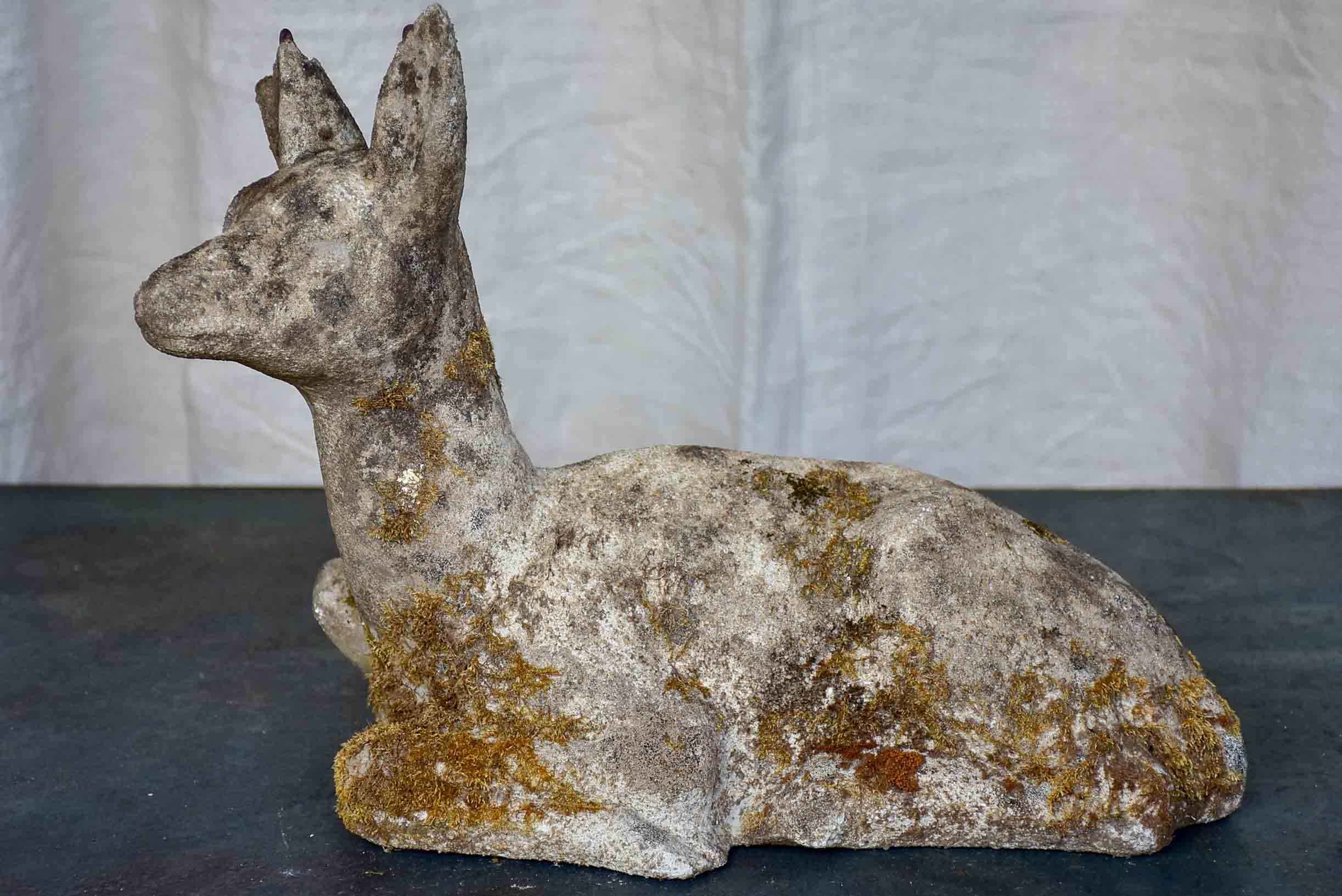 Mid-century garden sculptures of a mother & baby deer