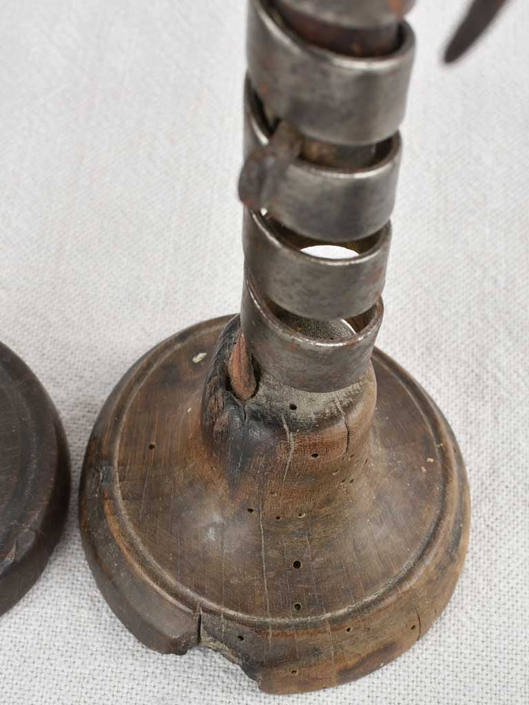 Provenance mixed wood base candlesticks