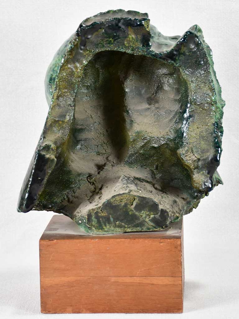 Distinctive Green Glaze Child Bust