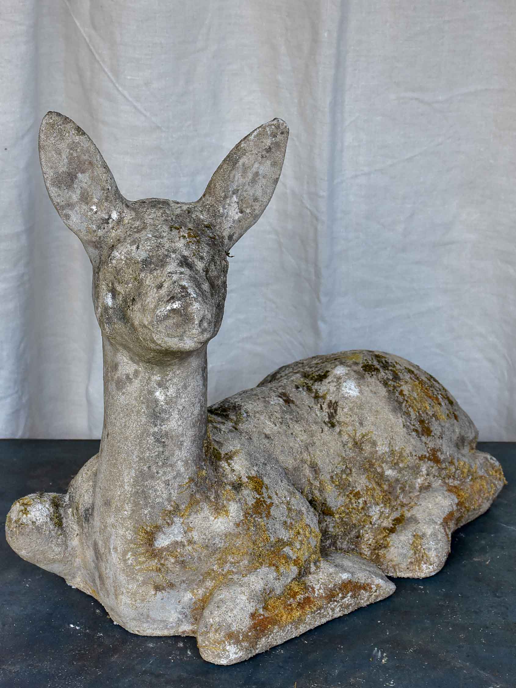 Mid-century garden sculptures of a mother & baby deer