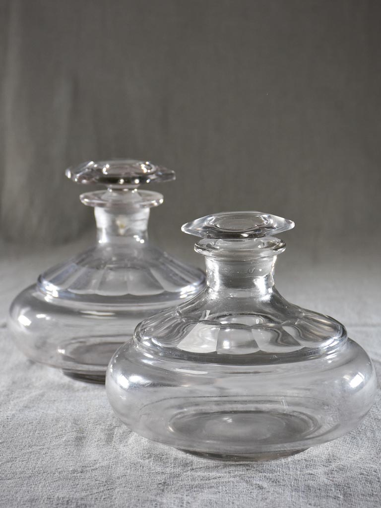 Pair of blown glass carafes from the early twentieth-century