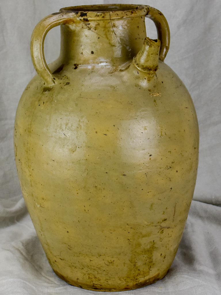 Antique French water flagon from the Auvergne - beige