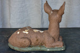 Vintage French garden statue of a deer - painted