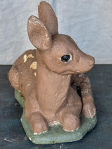 Vintage French garden statue of a deer - painted