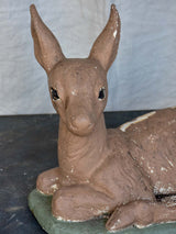 Vintage French garden statue of a deer - painted