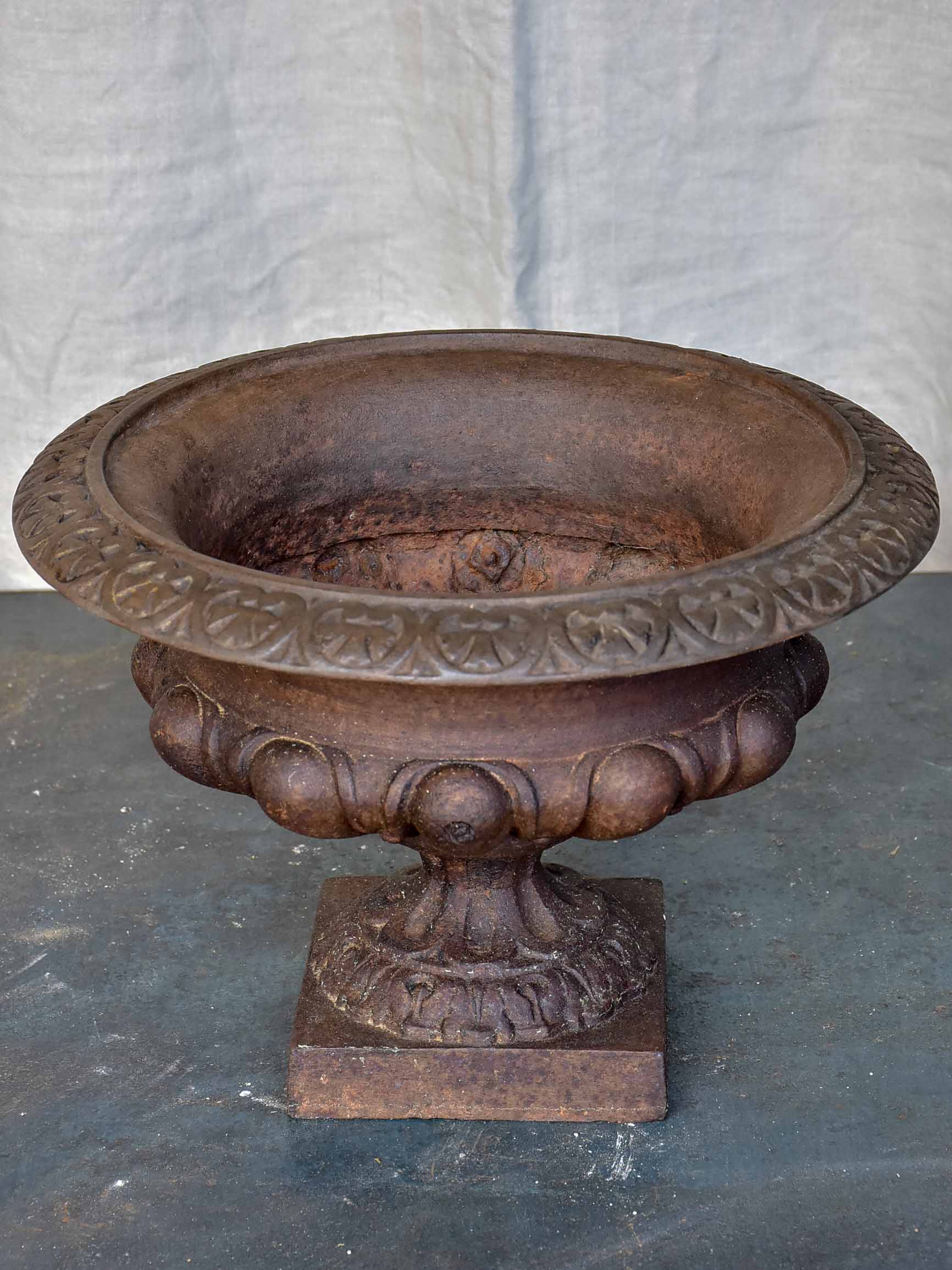 Small antique French cast iron planter