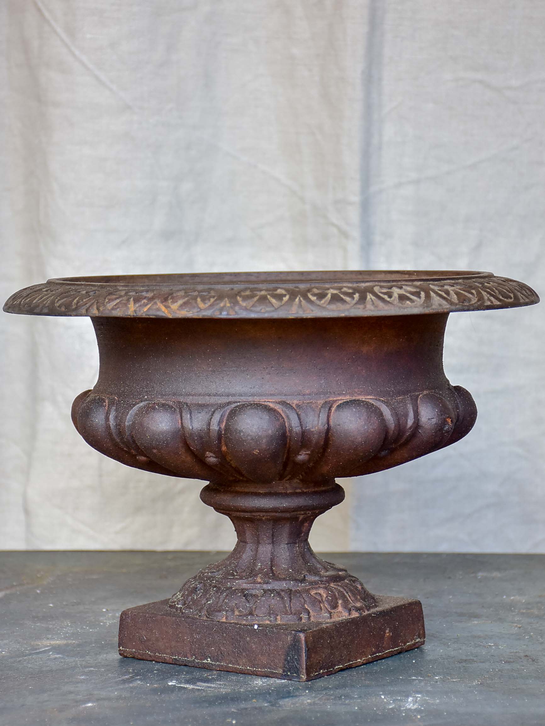 Small antique French cast iron planter