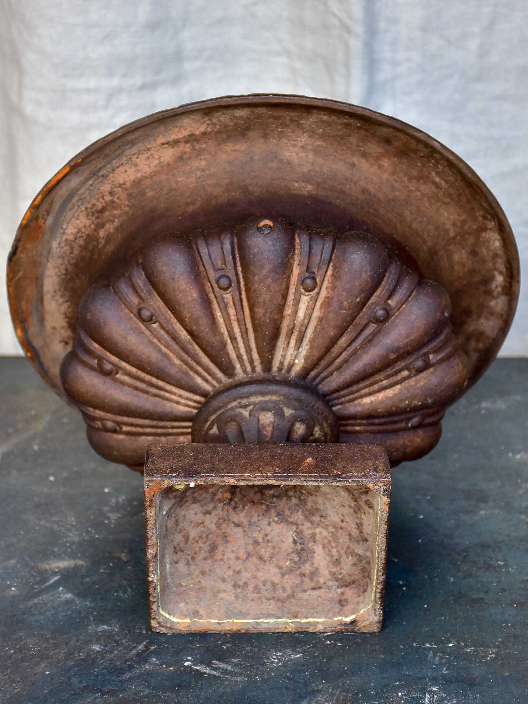 Small antique French cast iron planter