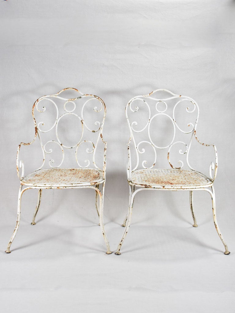 Two heavy garden armchairs, early-20th century