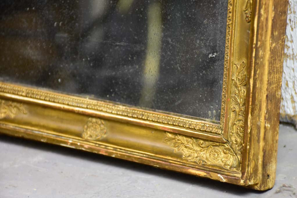 Small Restoration mirror with original mercury glass and gold frame 13¾" x 16¼"