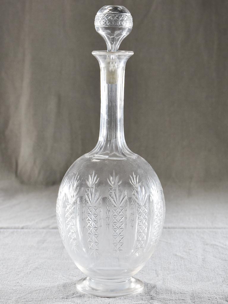 Antique crystal carafe with pineapple motifs