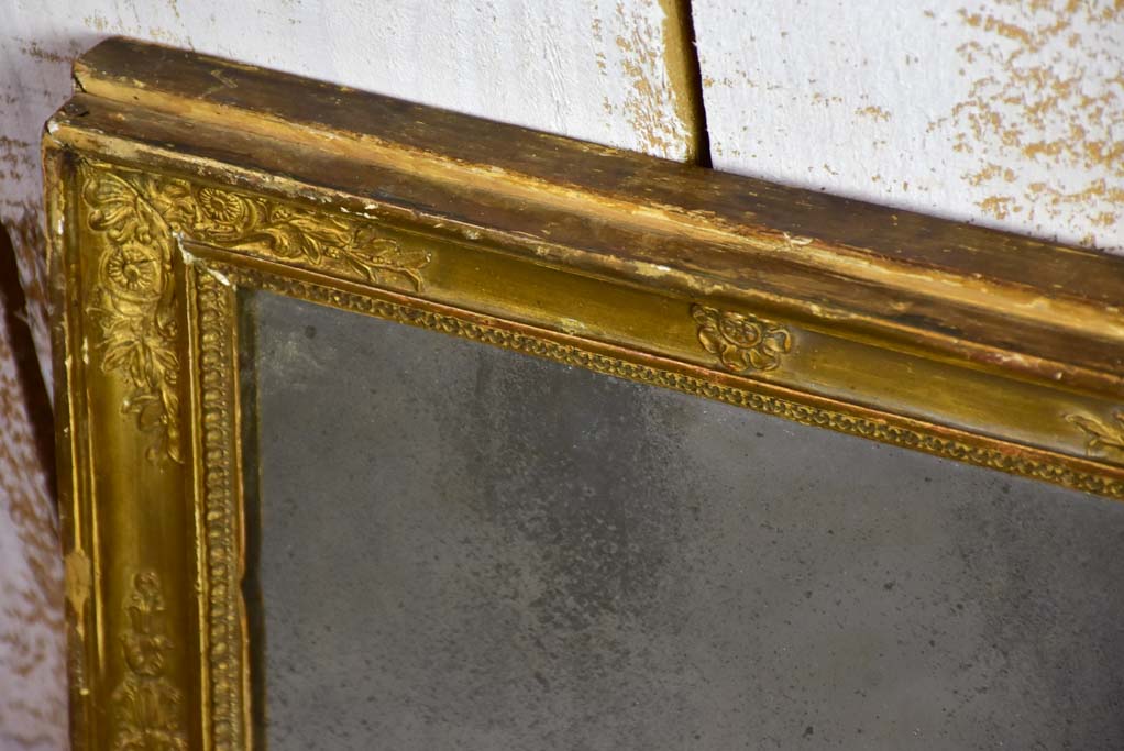 Small Restoration mirror with original mercury glass and gold frame 13¾" x 16¼"