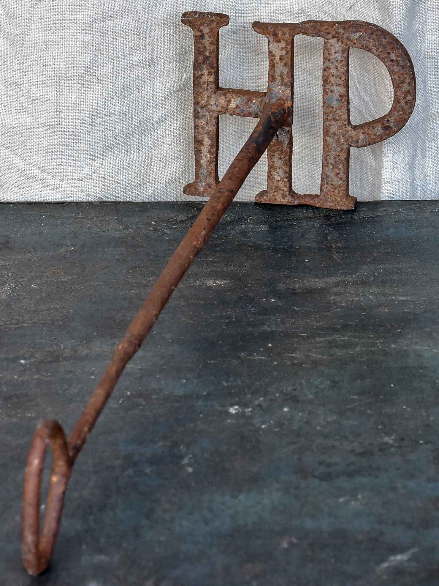 Antique French branding iron - HP