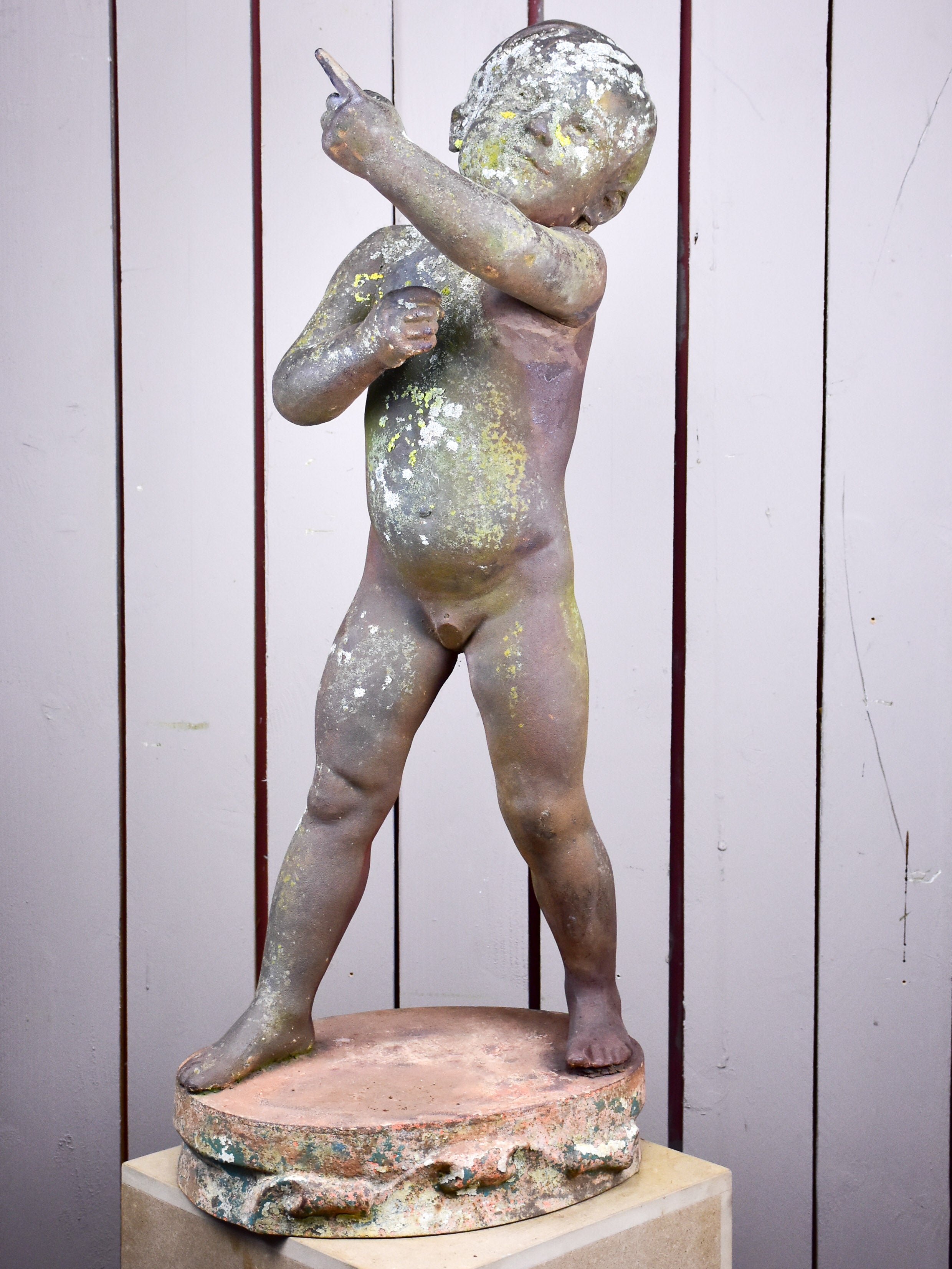 19th Century French garden statue of a child