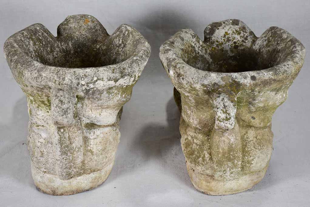 Pair of vintage French planters in the shape of boots 25½"