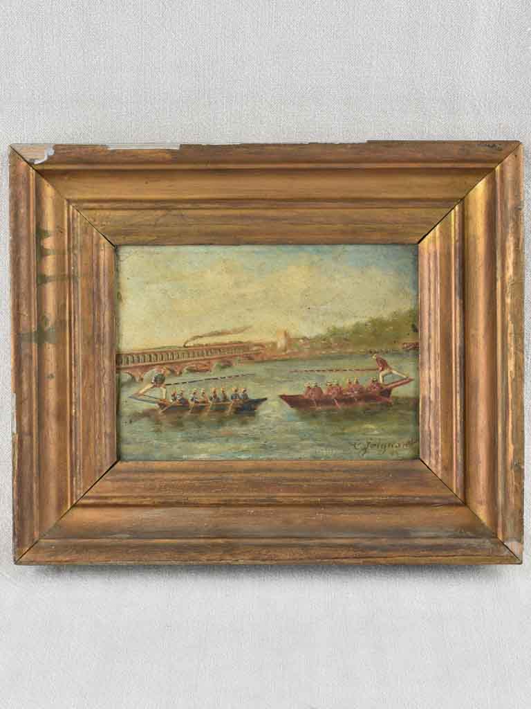 Antique Wooden Painting L Joignant