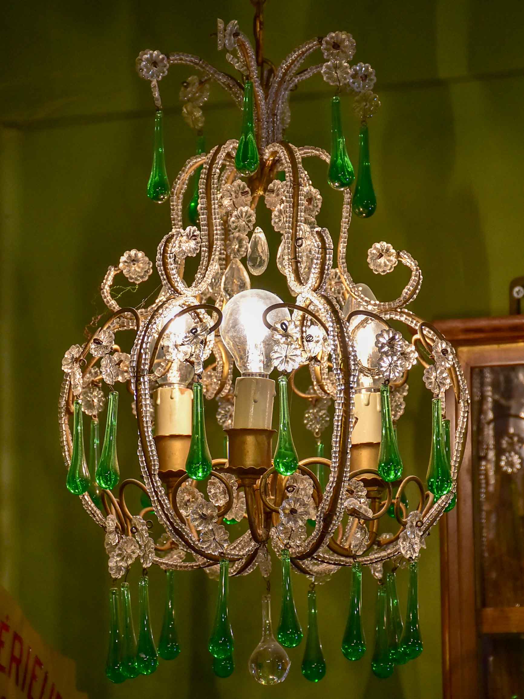 Vintage French beaded chandelier