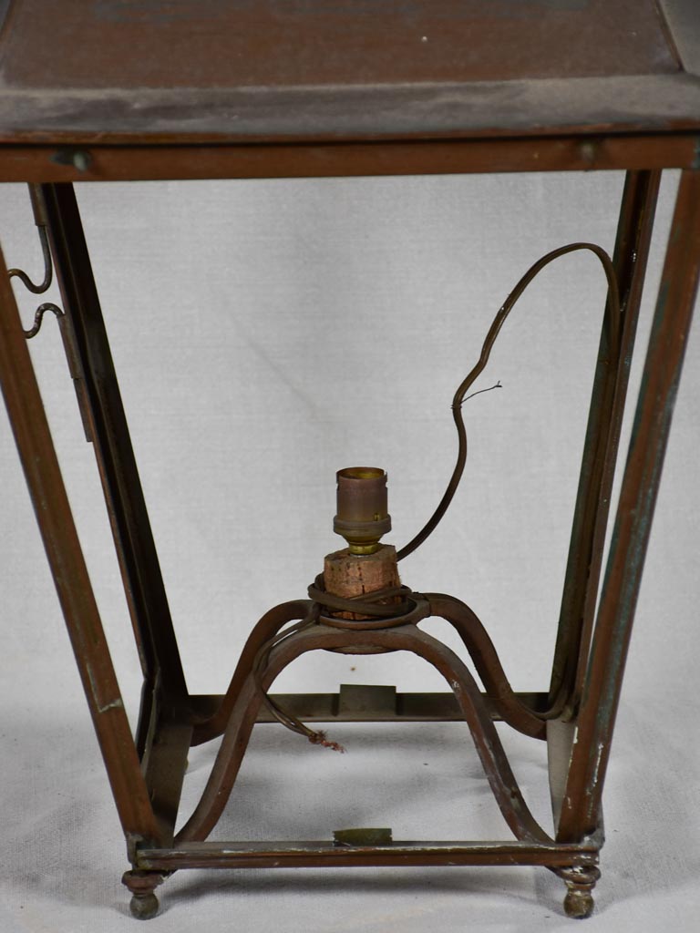 Antique French copper lantern 28"