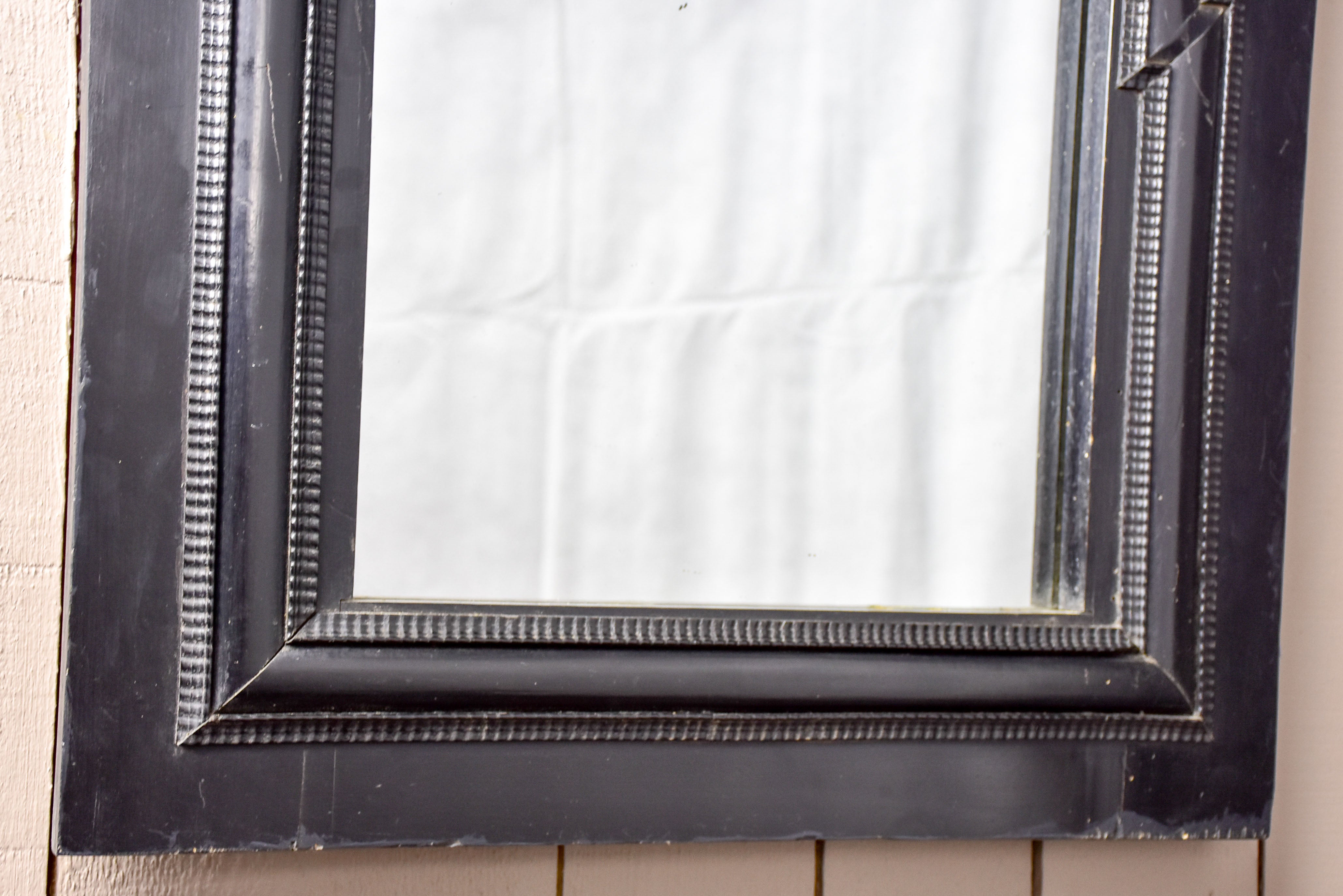 Louis XIII mirror with black carved frame