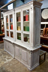 Large French bookcase with glass doors