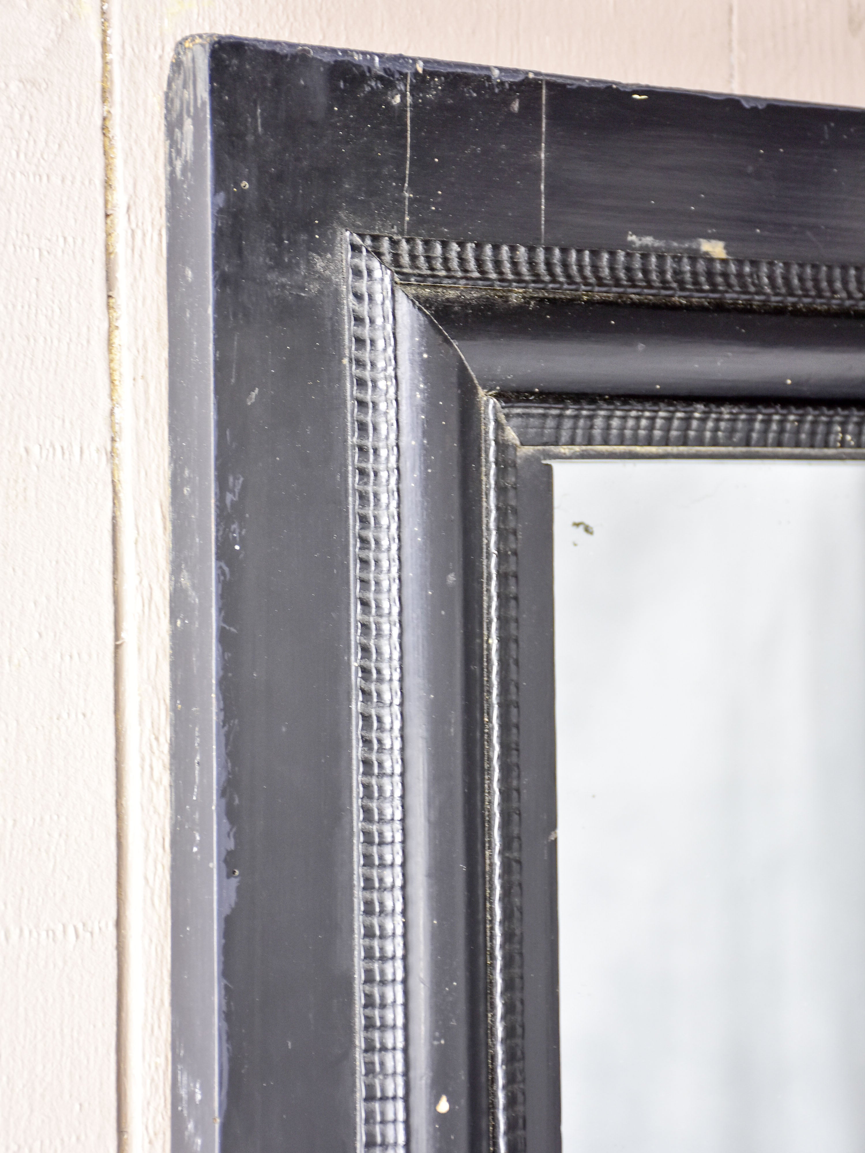 Louis XIII mirror with black carved frame