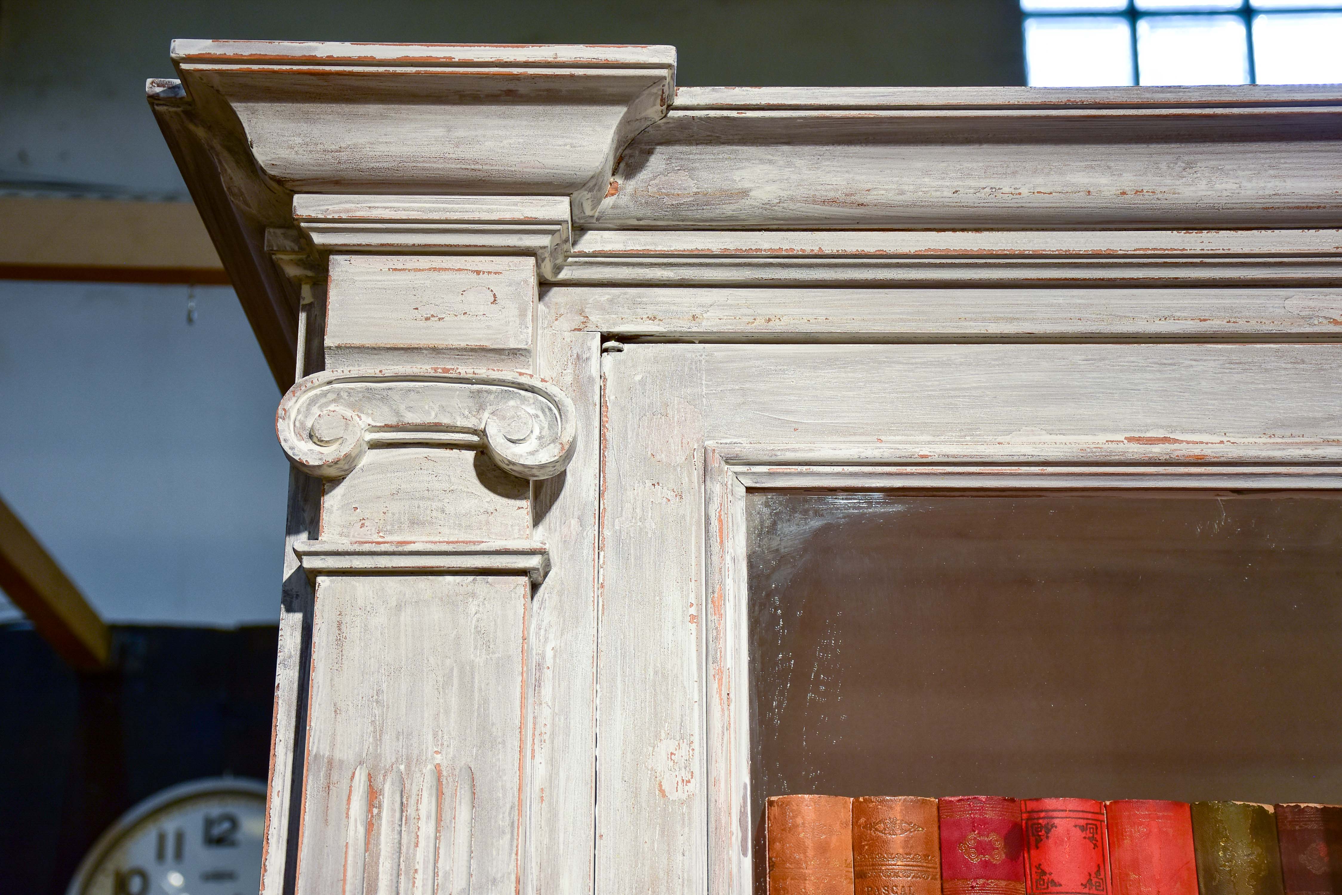 Large French bookcase with glass doors