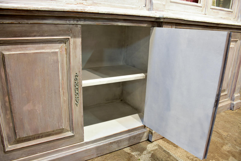 Large French bookcase with glass doors